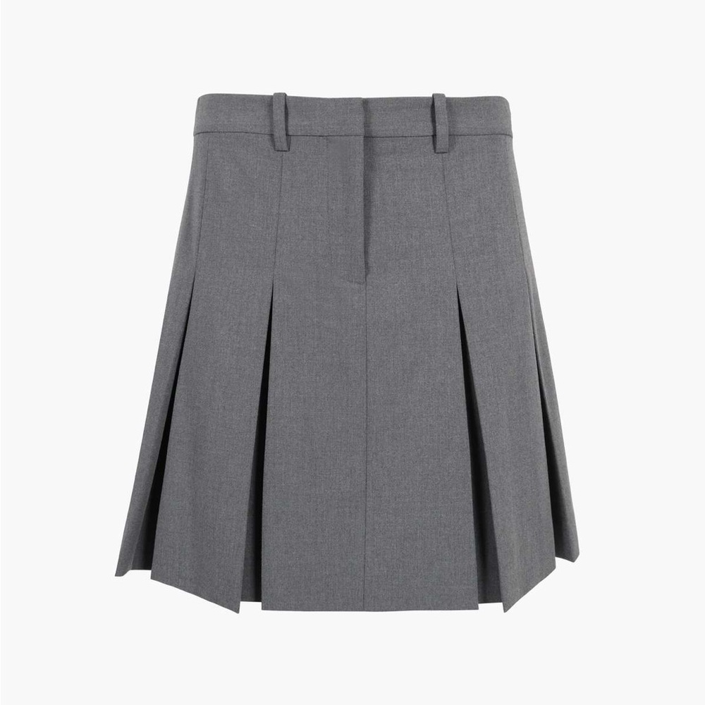 Sandy Liang Wren Pleated Skirt in Grey